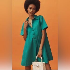 Anthropologie Turquoise The Pollie Swing Short-Sleeve Dress